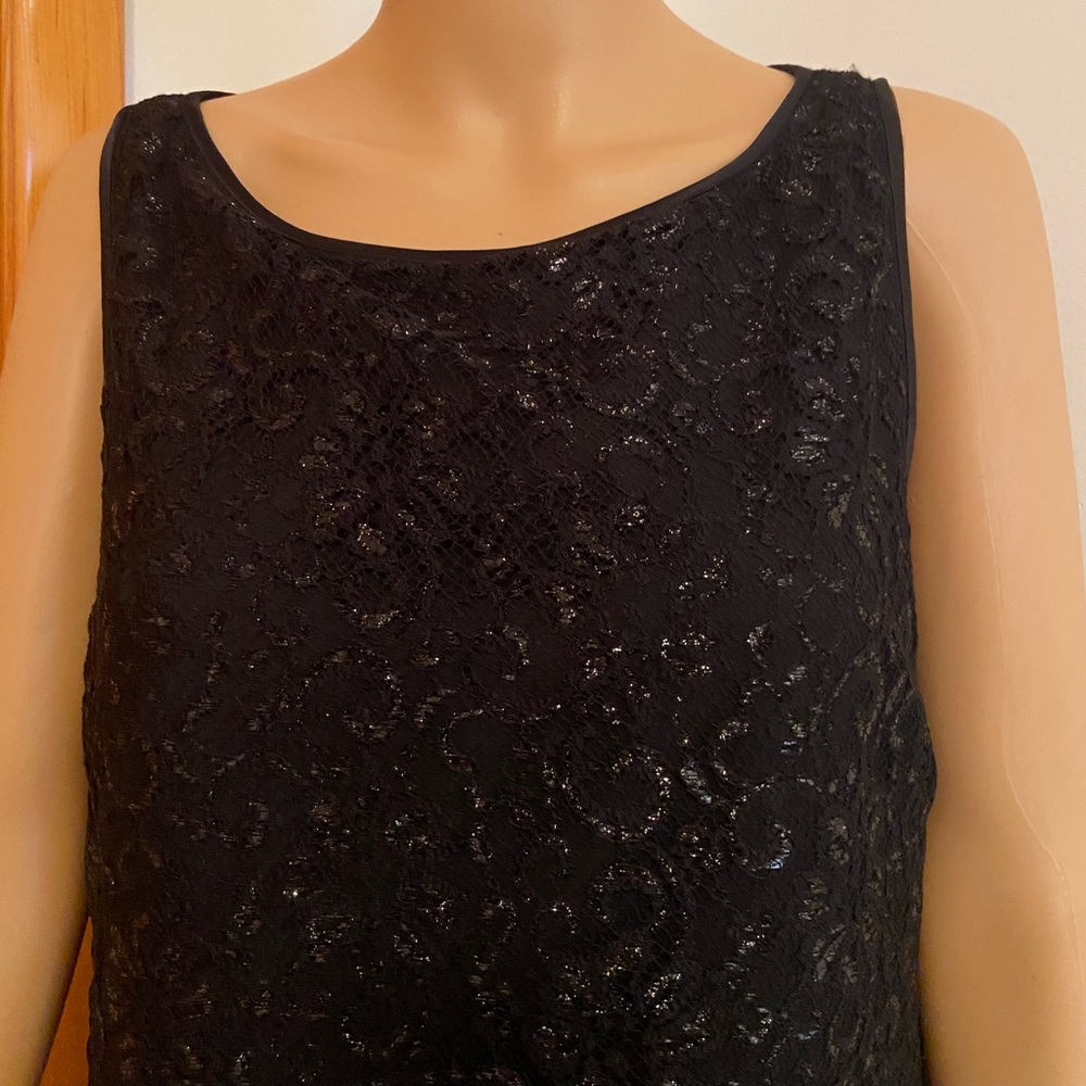 Ralph Lauren Black Sequined Cocktail Dress 16